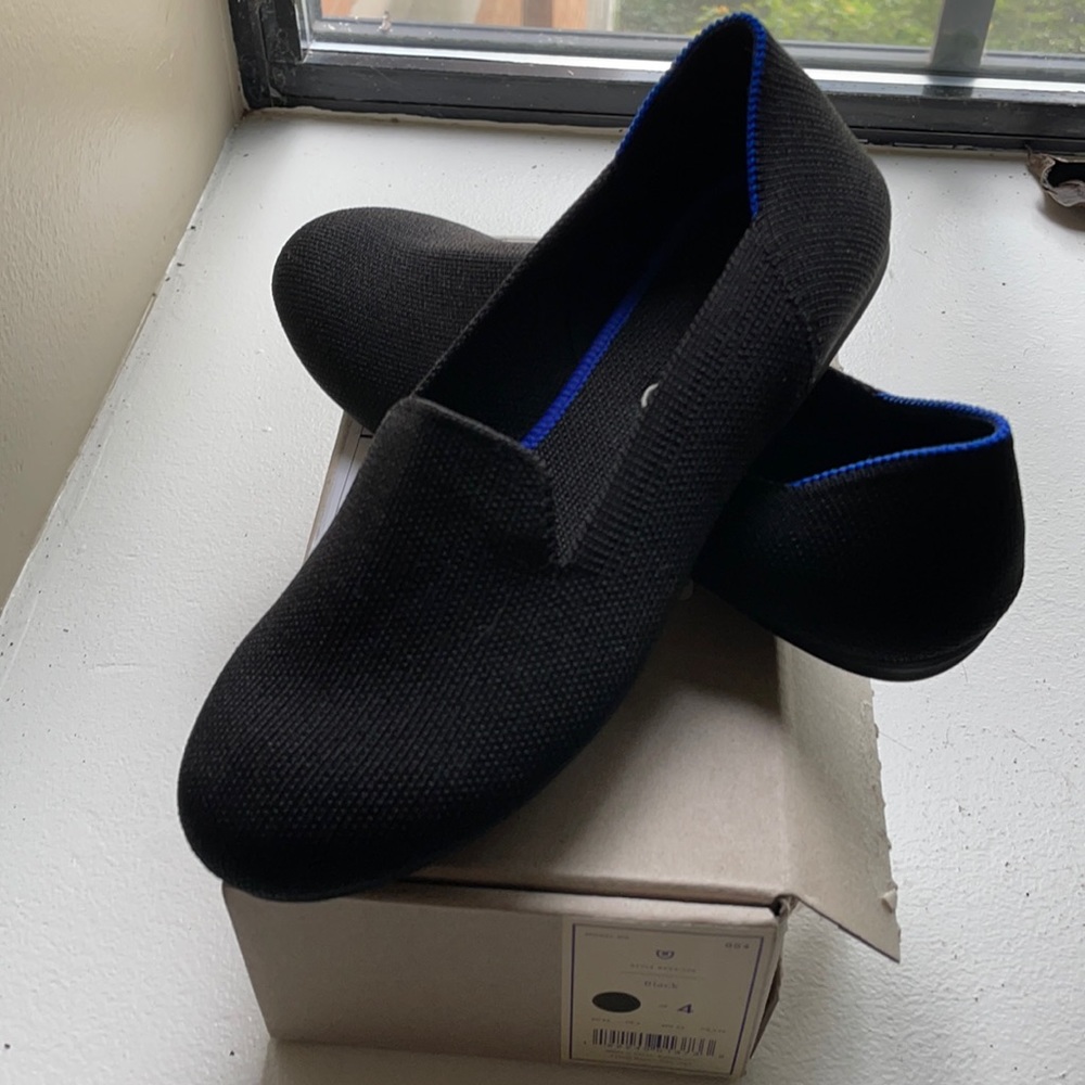 Black Rothy’s loafers, worn once